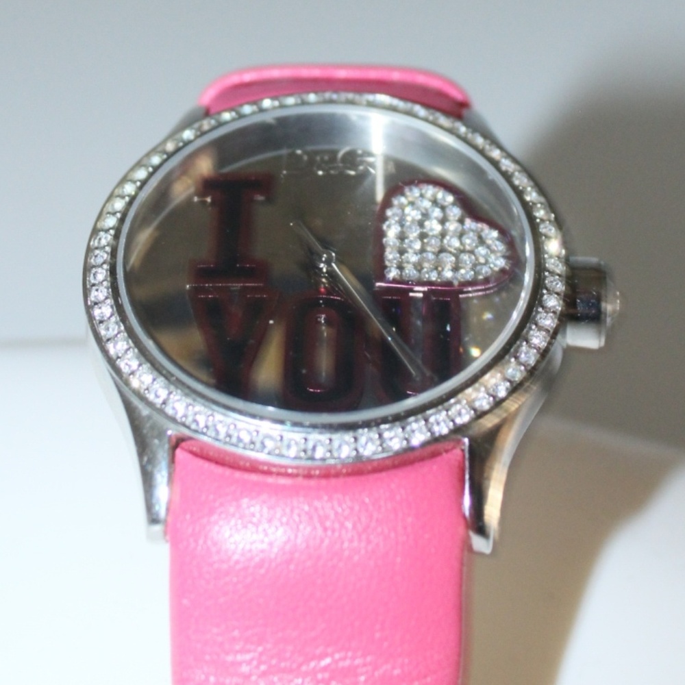 D&G Peek-A-Boo Pink Watch - "I <3 You"